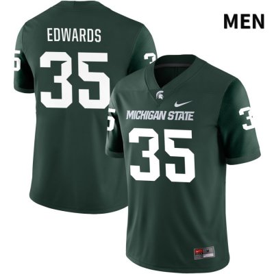 Men's Michigan State Spartans NCAA #35 Sam Edwards Green NIL 2022 Authentic Nike Stitched College Football Jersey ID32T50HP